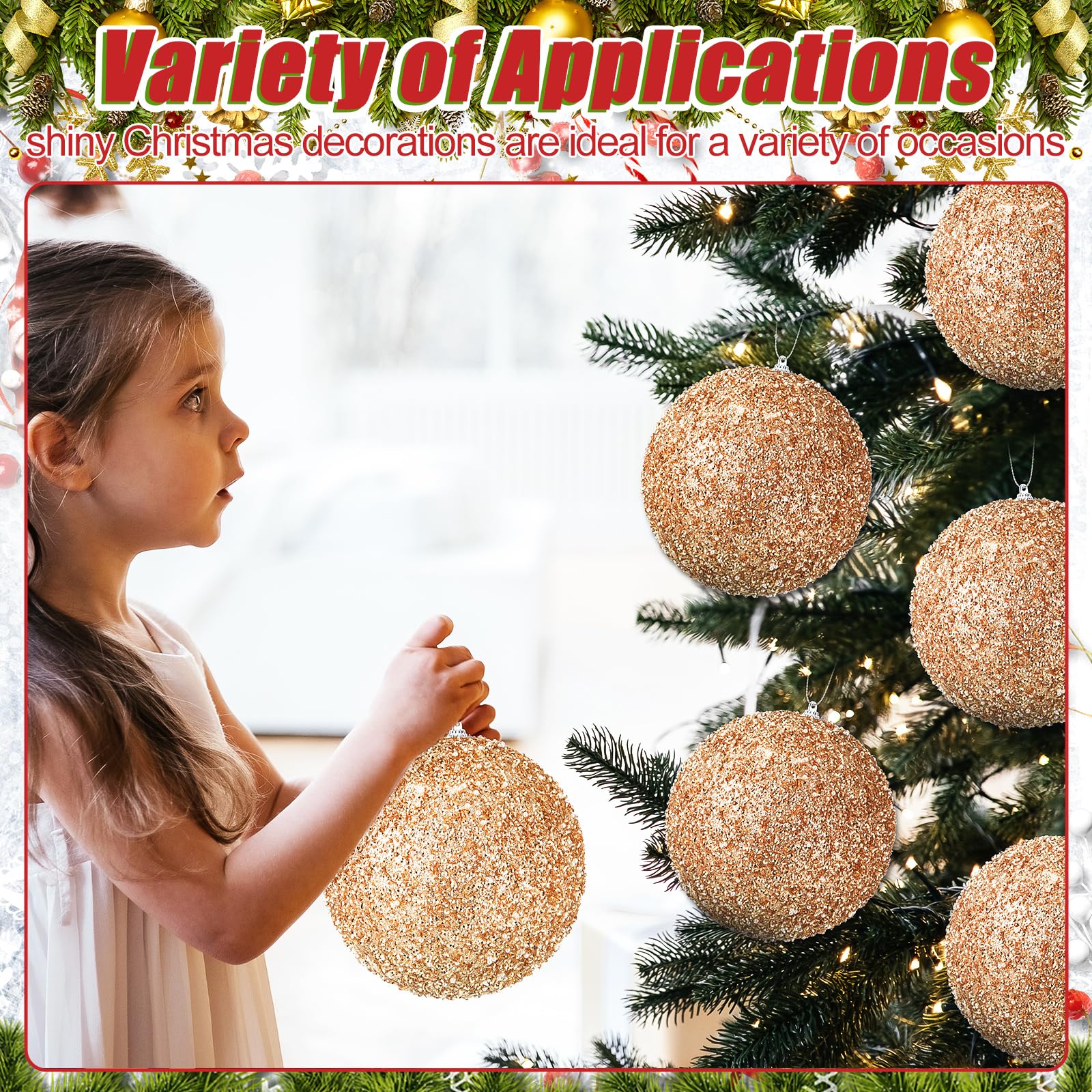 Wettarn ornaments hanging on tree bringing cohesive festive sparkle