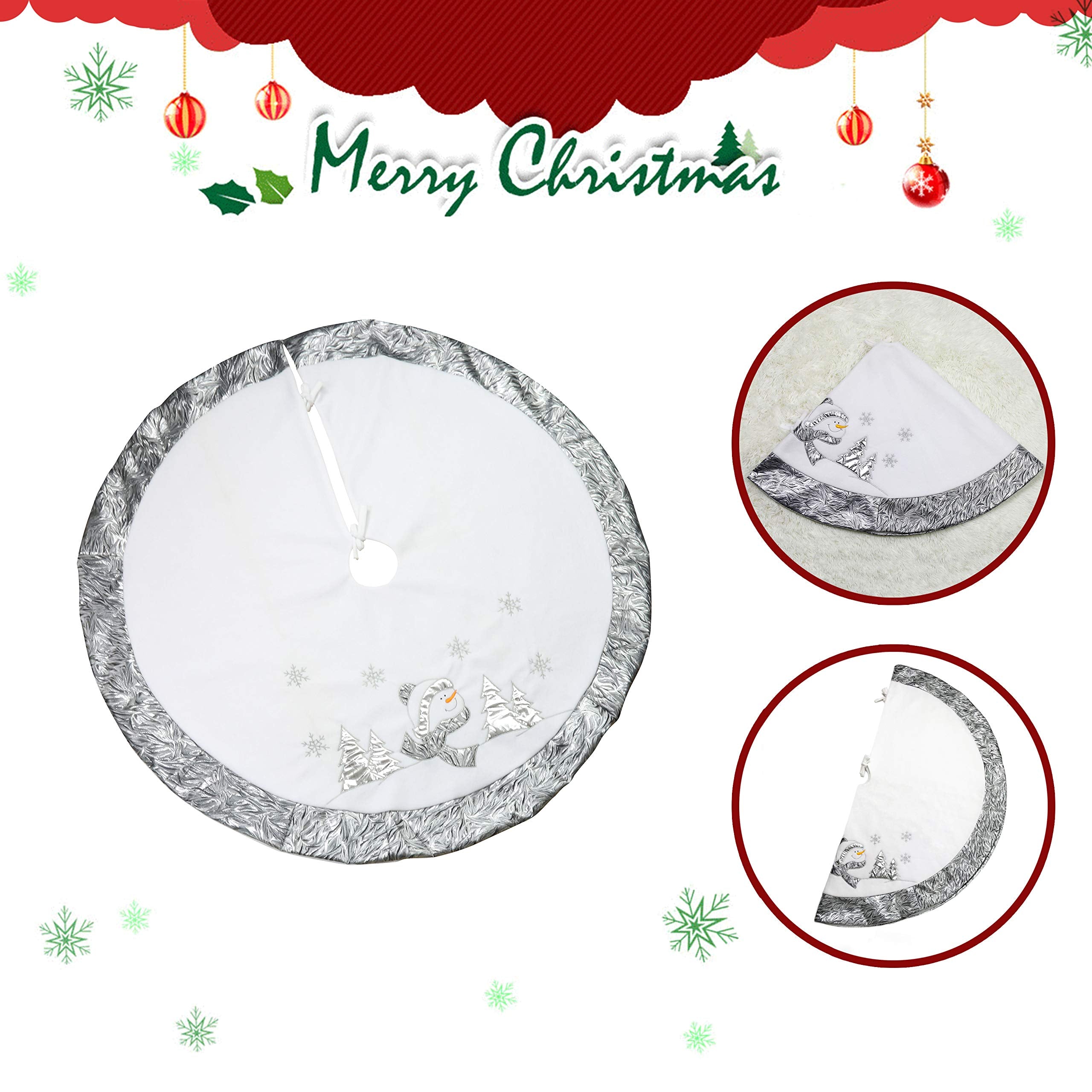 WEWILL tree skirt under decorated tree with presents for polished display