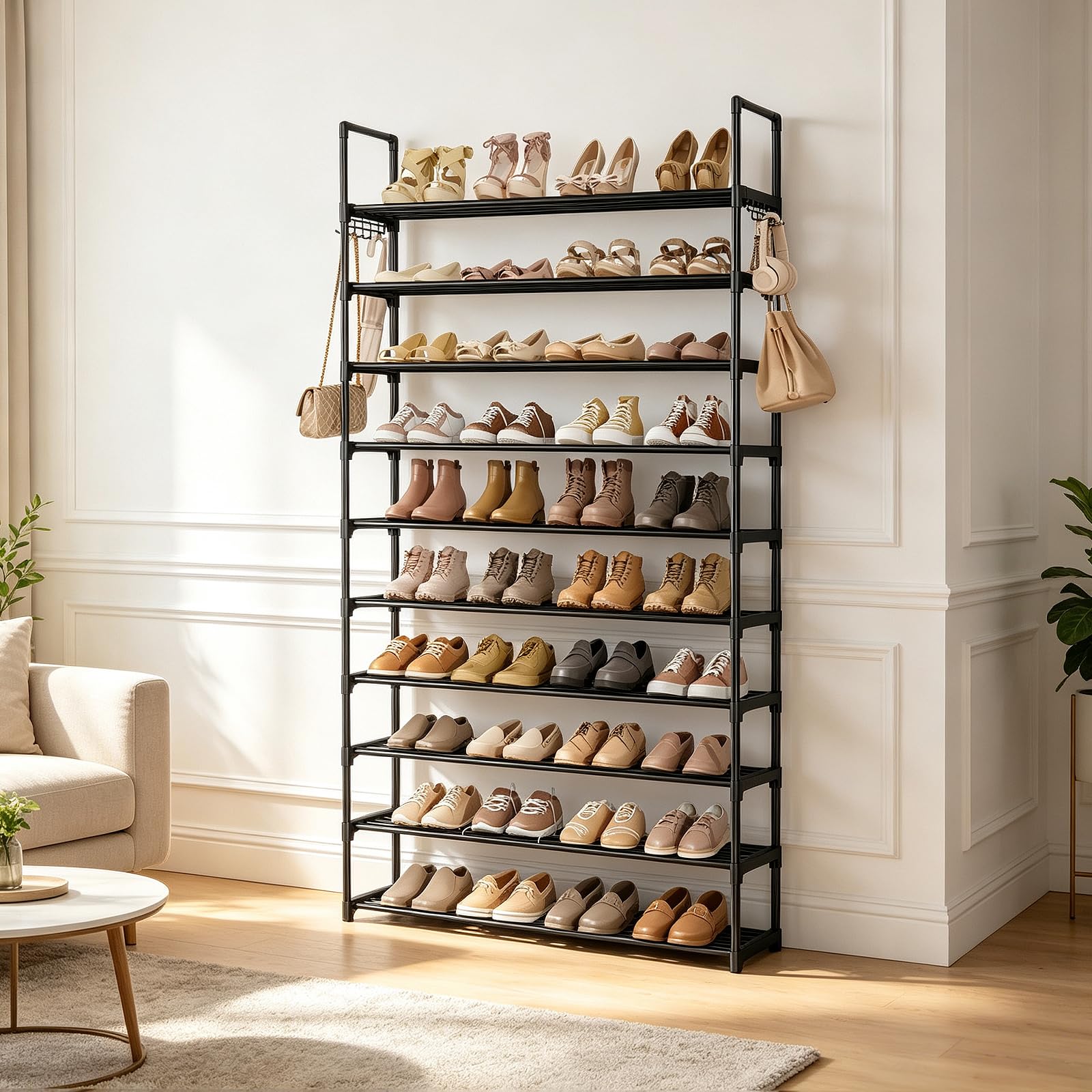 WEXCISE styled entryway with plants and shoes showing practical home use