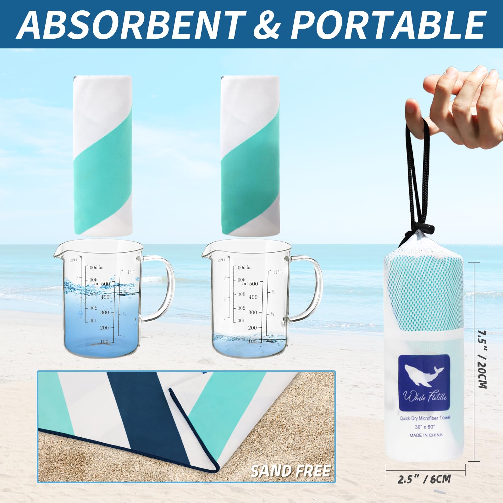 Whale Flotilla hanging loop on hook for fast drying and convenient storage