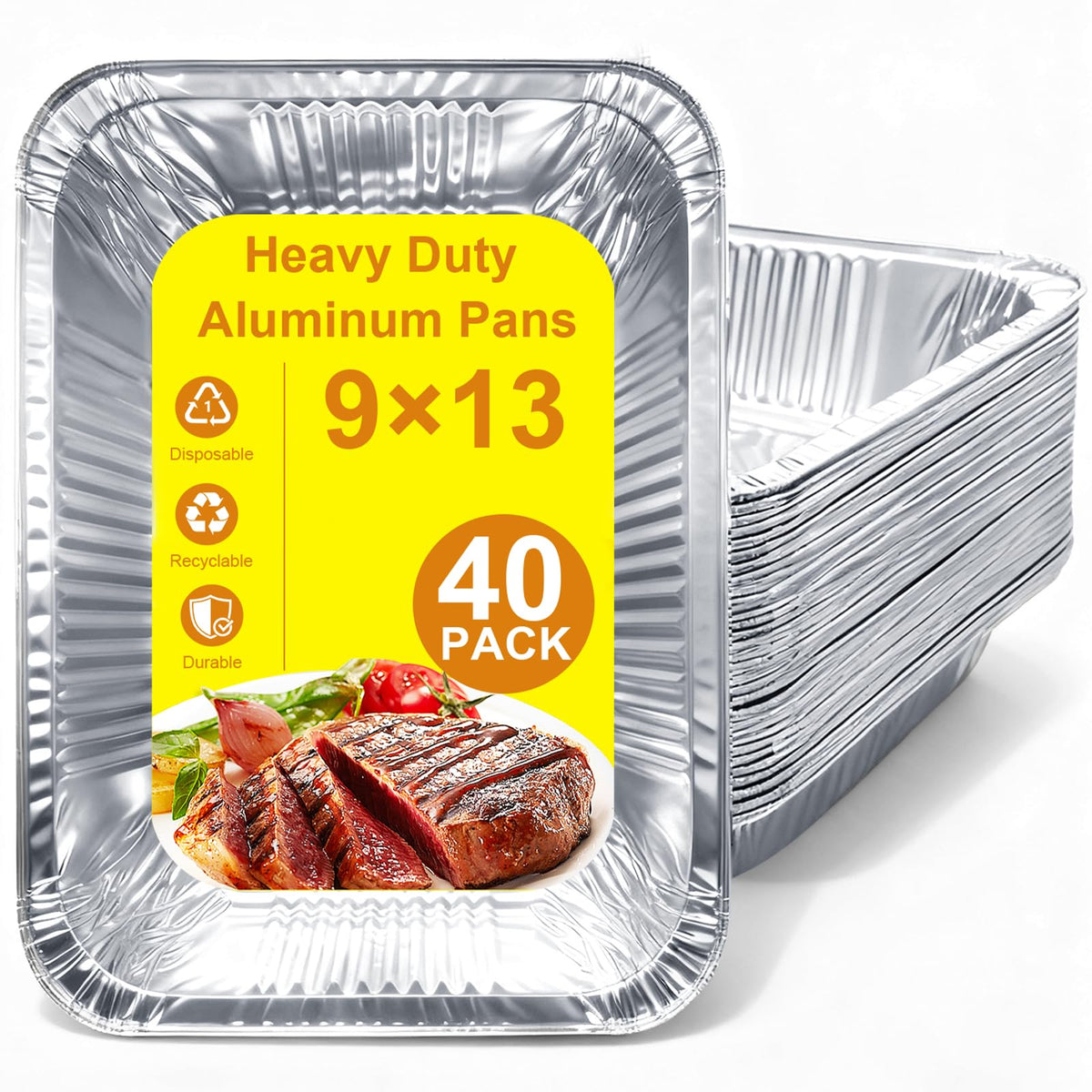 Whaleme 40-pack front view shows value pack convenience and ready-to-use pans