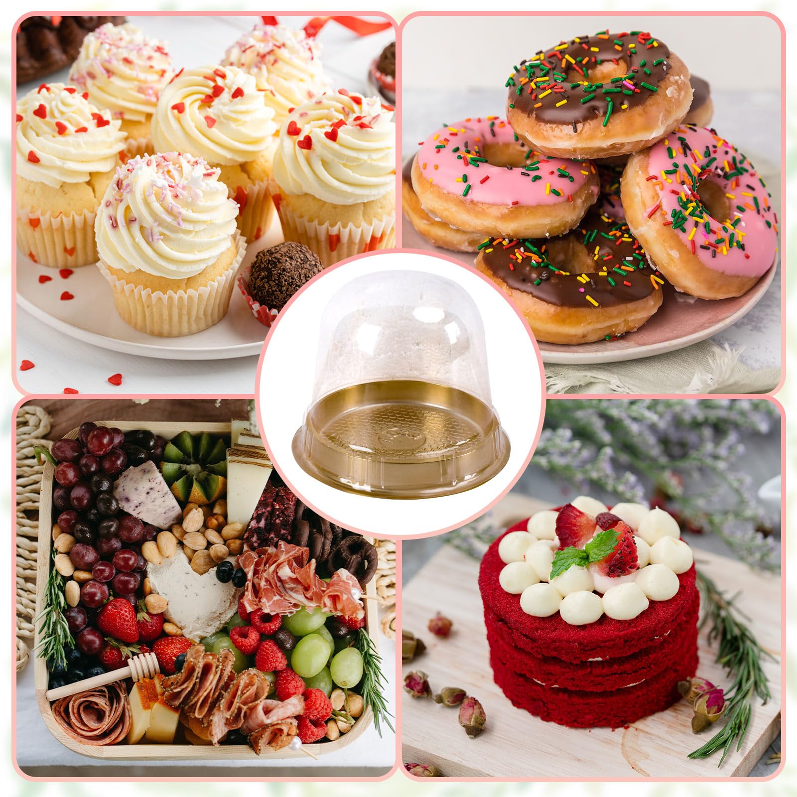 Whaline cupcake in clear container demonstrating presentation and protection