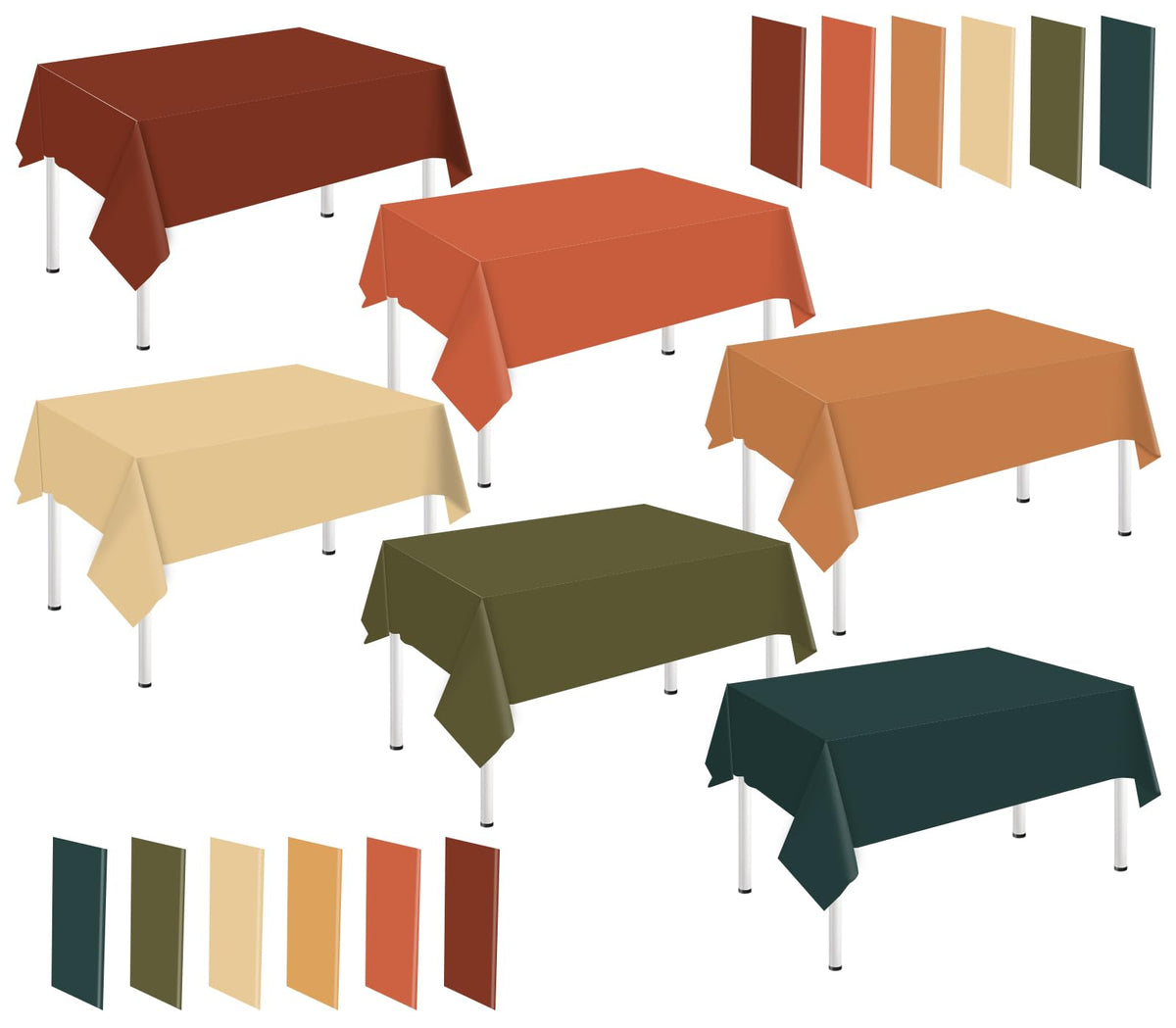 Whaline front packaging showing 24-piece fall tablecloth set and quick setup benefit