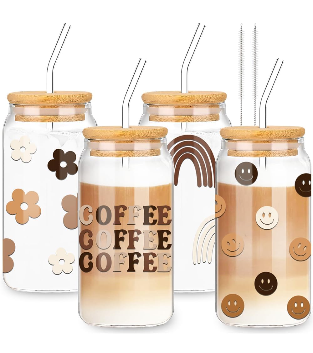 Whaline front view of four glass cups showing set and benefit of complete kit