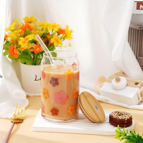 Whaline glass in use with iced coffee outdoors highlighting spill reduction benefit