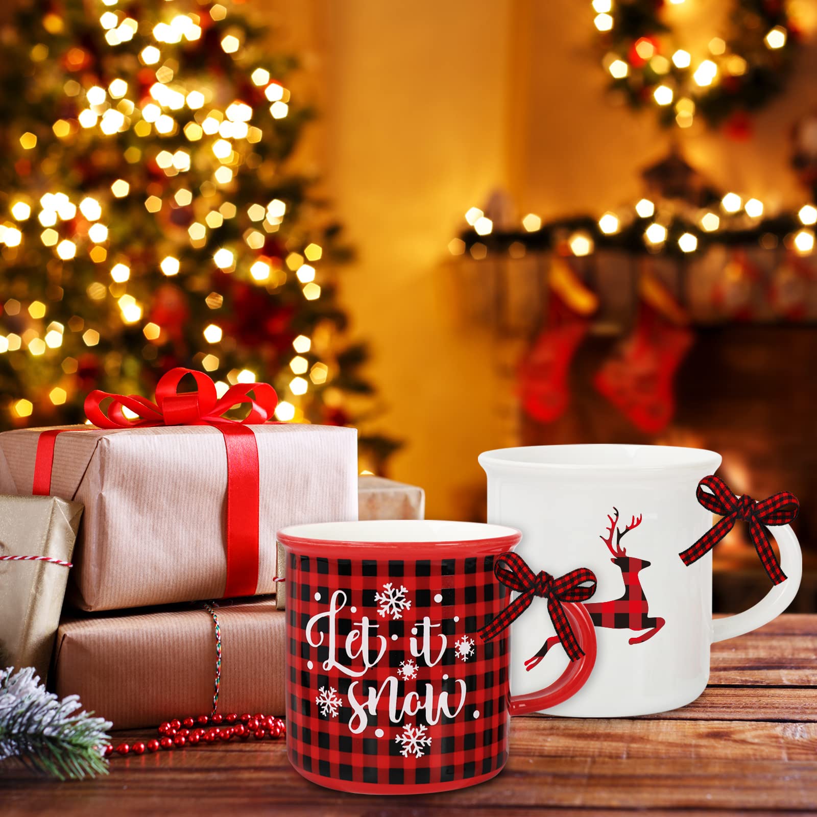 Whaline cluster of mini mugs as a table centerpiece with greenery, seasonal ambiance benefit