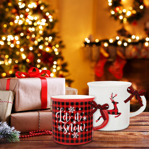 Whaline cluster of mini mugs as a table centerpiece with greenery, seasonal ambiance benefit