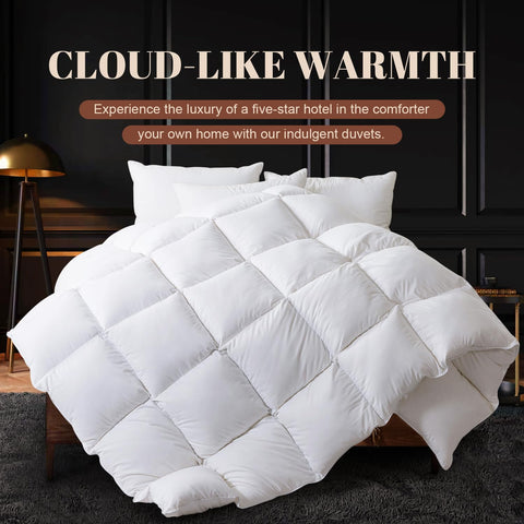 WhatsBedding baffle box stitching detail keeps feathers evenly distributed for consistent warmth
