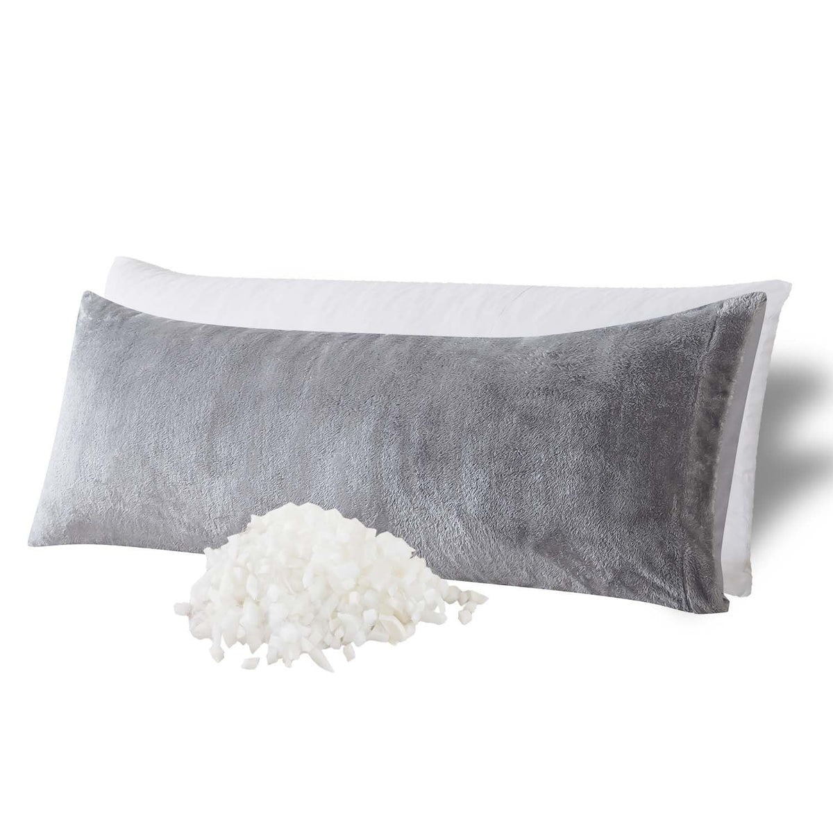 WhatsBedding front view showing full-length pillow and cover benefit: full-body support