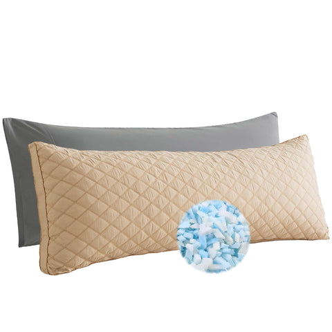 WhatsBedding front view of full-length body pillow showing shape and support