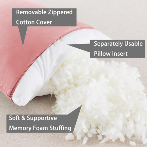 WhatsBedding shredded memory foam close-up showing contouring support and adjustable loft