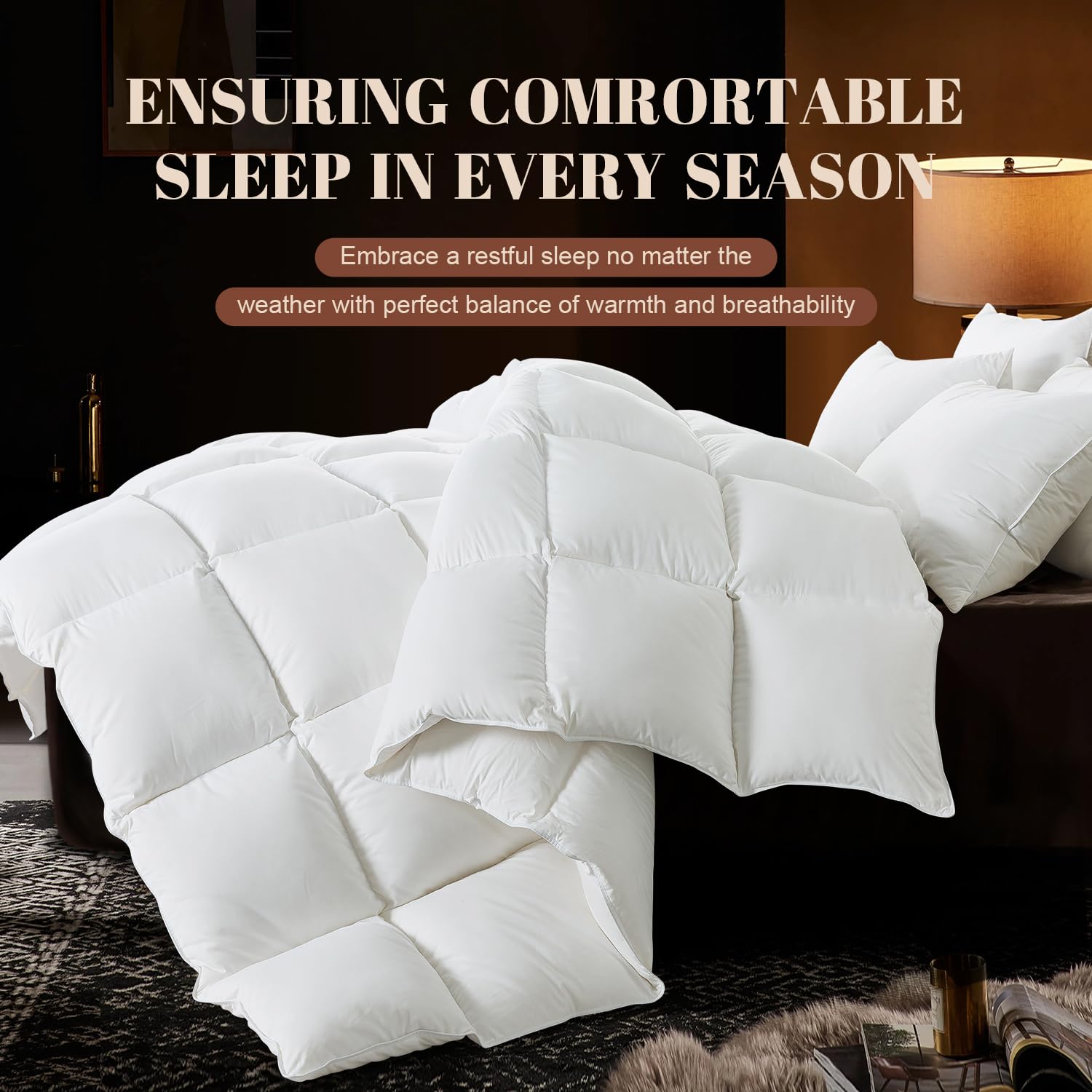 WhatsBedding cotton cover close-up highlighting soft breathable fabric and low-noise finish