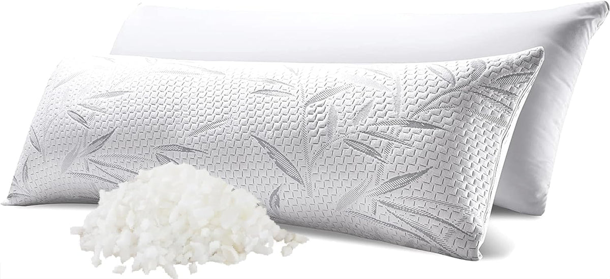 WhatsBedding front view of long body pillow showing full coverage and comfort