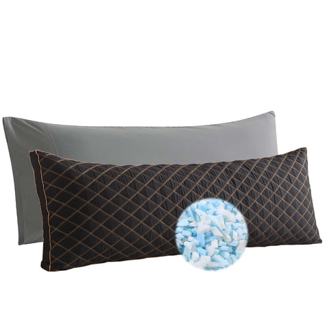 WhatsBedding front view of full-length body pillow showing clean packaging and support