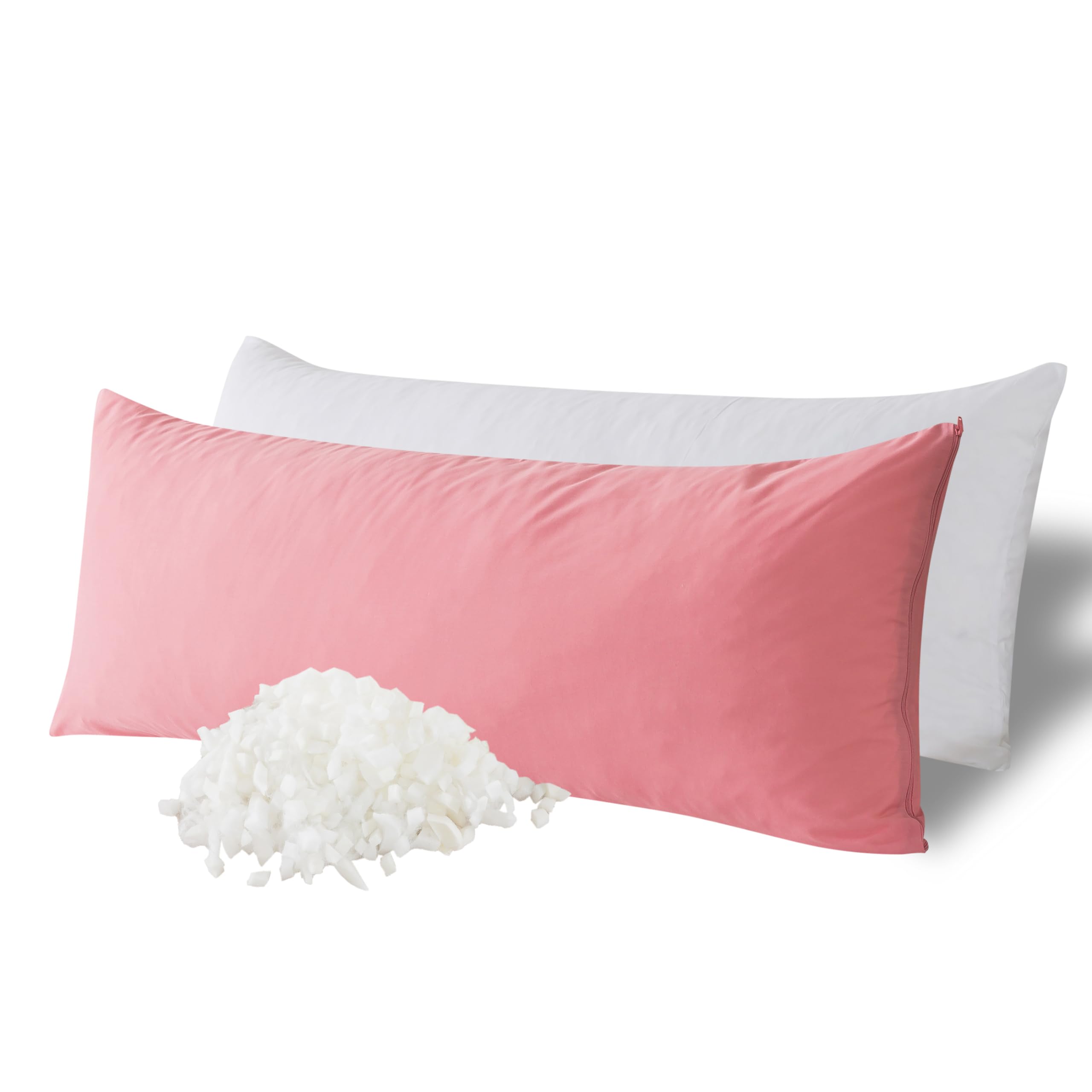 WhatsBedding full-length pillow front view showing clean cover and shape for improved sleep