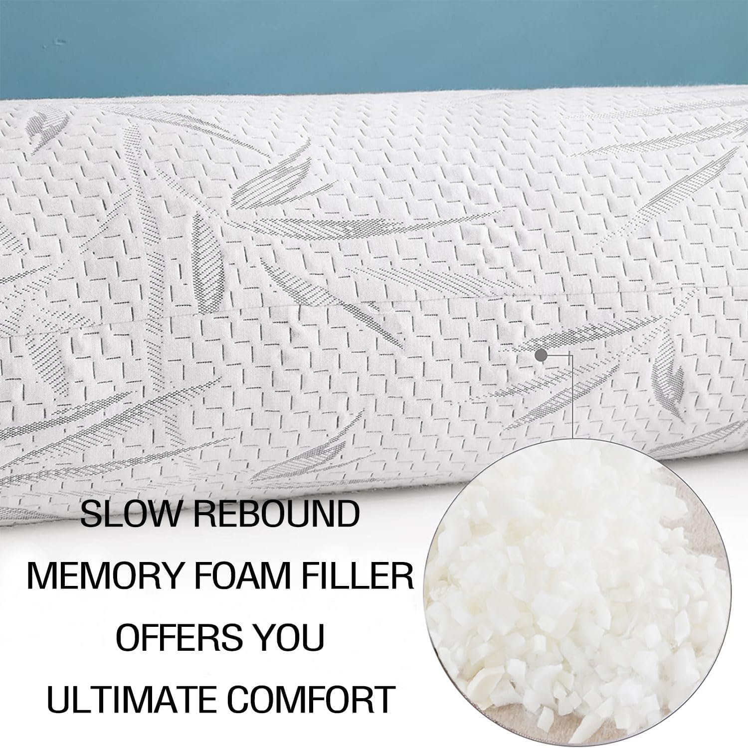 WhatsBedding body pillow in bed supporting side sleeper for better alignment