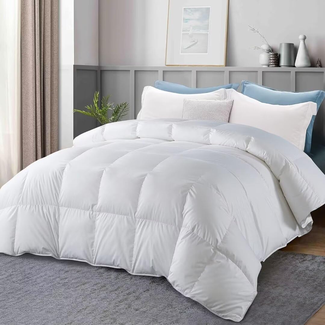 WhatsBedding lifestyle bedroom with folded comforter showing lightweight layering and neat style