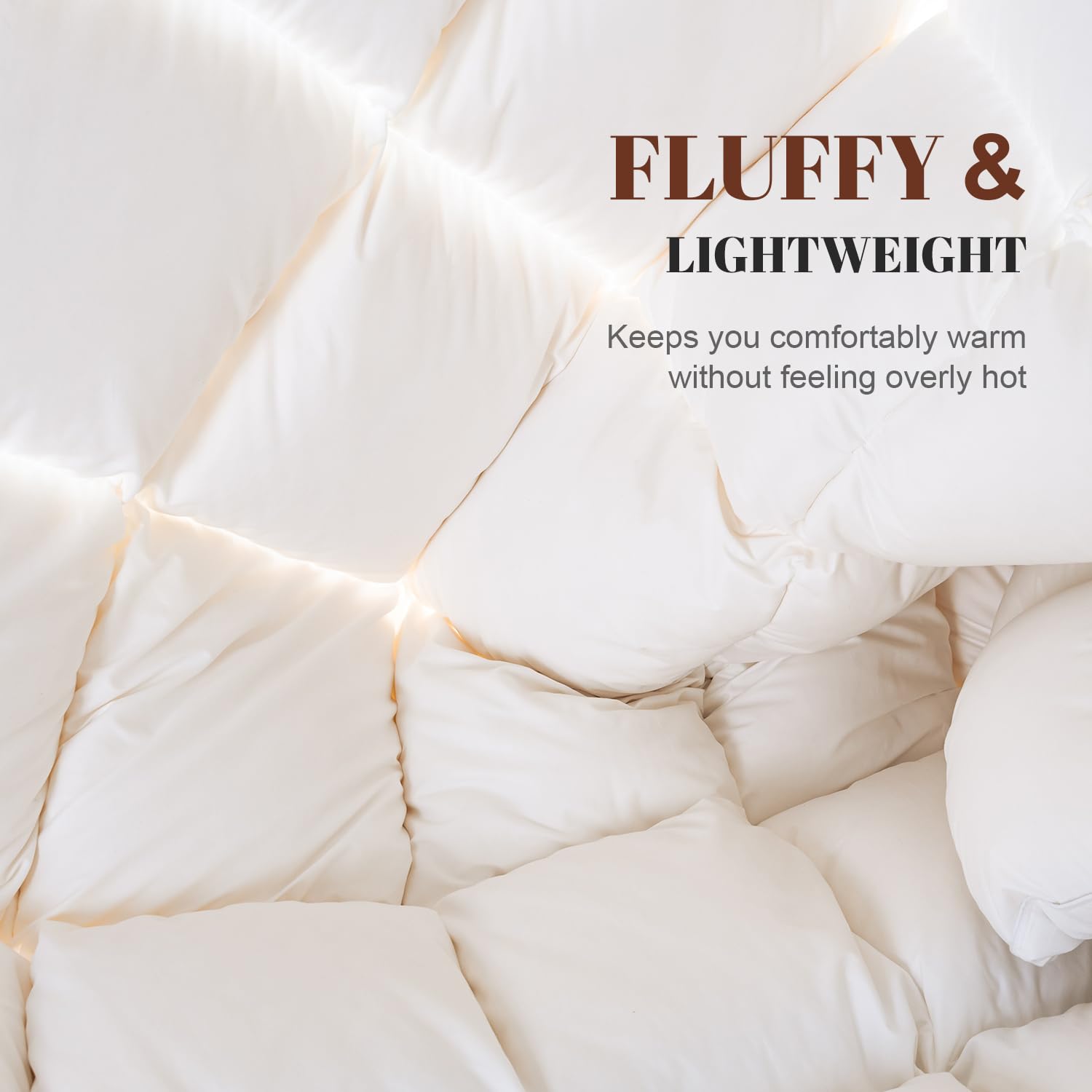 WhatsBedding comforter on made bed lifestyle shot conveying hotel-style appearance and comfort