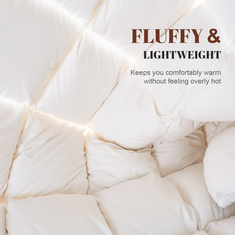 WhatsBedding comforter on made bed lifestyle shot conveying hotel-style appearance and comfort