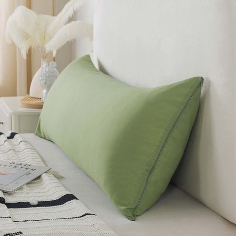 WhatsBedding body pillow in bed supporting side sleeper for improved alignment