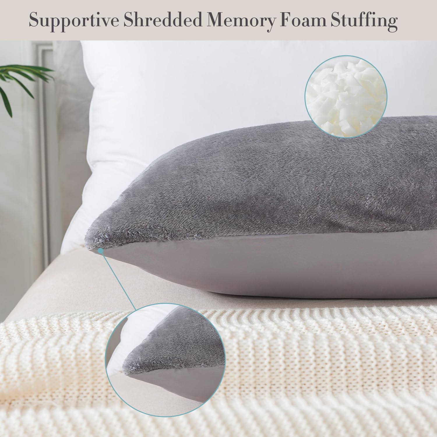 WhatsBedding body pillow on bed demonstrating comfort for sleeping and lounging
