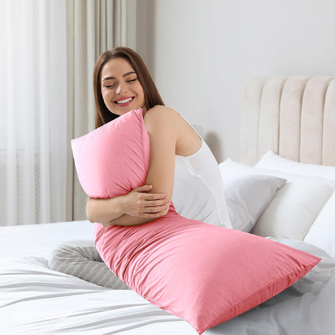 WhatsBedding pillow with cover removed ready for washing and easy-care convenience