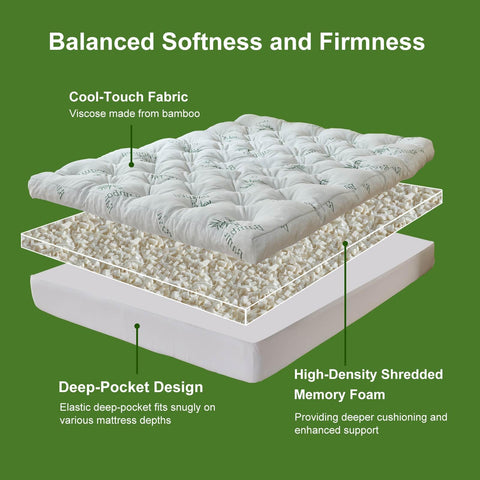 WhatsBedding fitted skirt showing deep-pocket fit for secure mattress hold