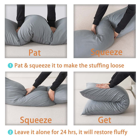 WhatsBedding body pillow supporting side sleeper showing hip and spine alignment