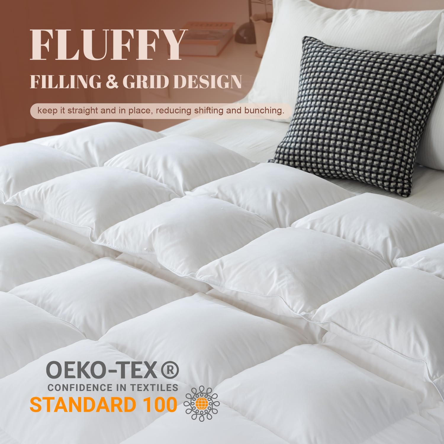 WhatsBedding vacuum-sealed packaged comforter for easy shipping and quick at-home fluffing
