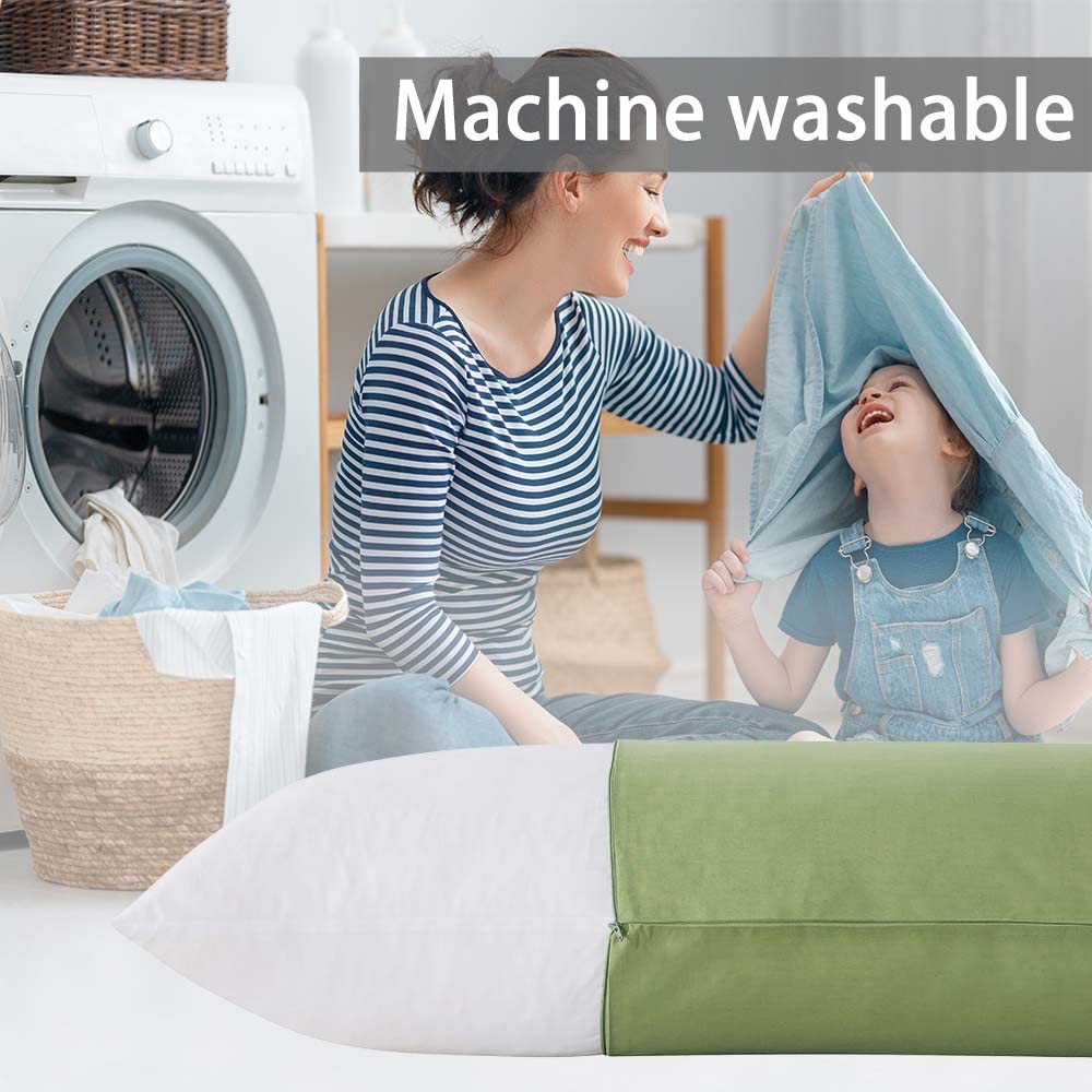 WhatsBedding removable cover in laundry showing easy-care, machine-washable benefit