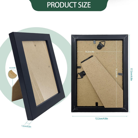 WHEATHUSK back detail with fold-out easel and tabs for easy photo changes benefit