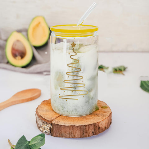 WHEATHUSK glass filled with iced coffee in lifestyle scene showing beverage presentation