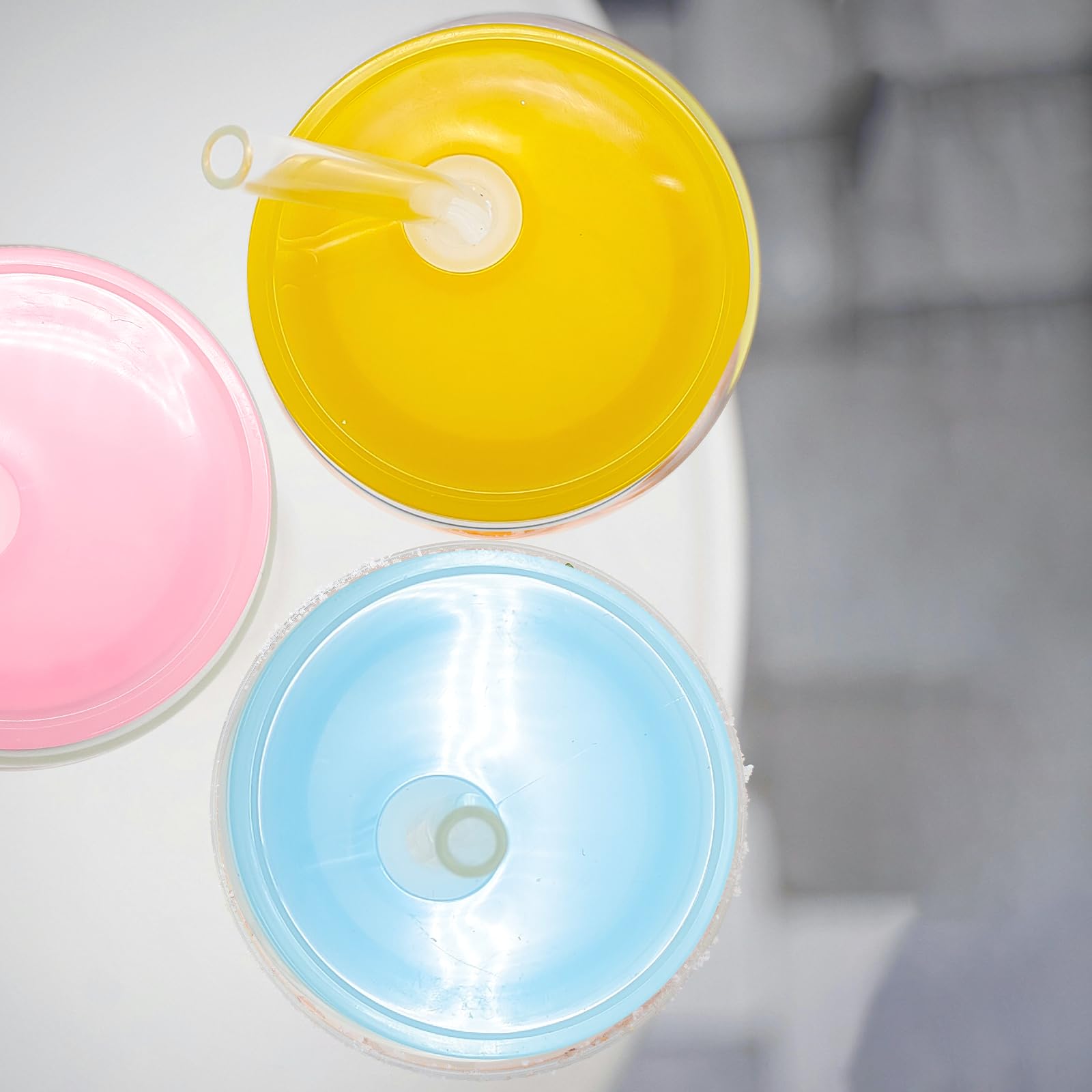 WHEATHUSK table display with glasses and lids for parties showing coordinated look