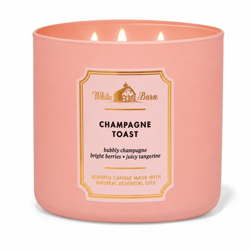 White Barn Champagne Toast front label showcasing classic decor appeal and elegant scent