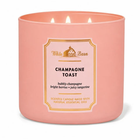 White Barn Champagne Toast front label showcasing classic decor appeal and elegant scent