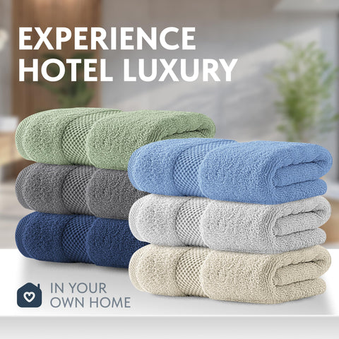 White Classic close-up of cotton weave highlighting plush combed Turkish fibers and durability
