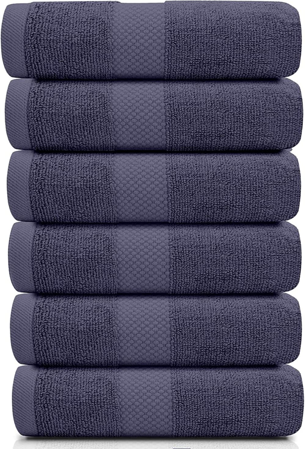 White Classic close-up of navy towel pile highlighting soft, absorbent Turkish cotton feel