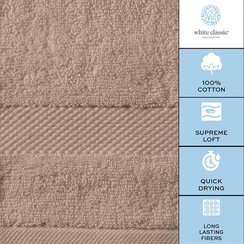 White Classic macro shot of combed Turkish cotton fibers showing soft, absorbent texture