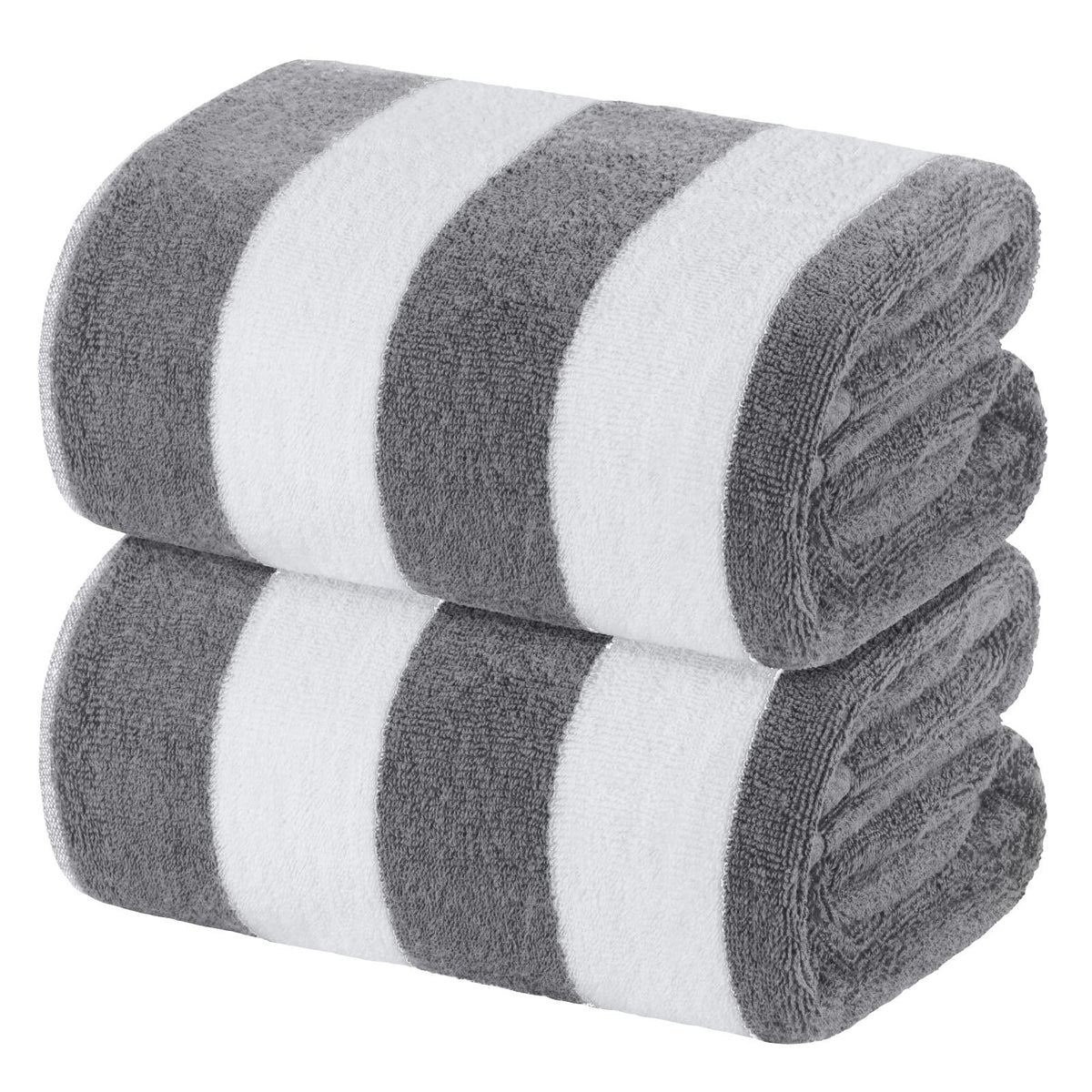 White Classic front folded two-pack showing grey cabana stripes and luxe look