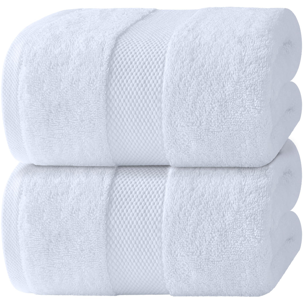 White Classic front view of two-pack bath sheets showing clean hotel-style look and comfort