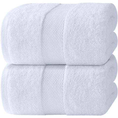 White Classic front view of two-pack bath sheets showing clean hotel-style look and comfort