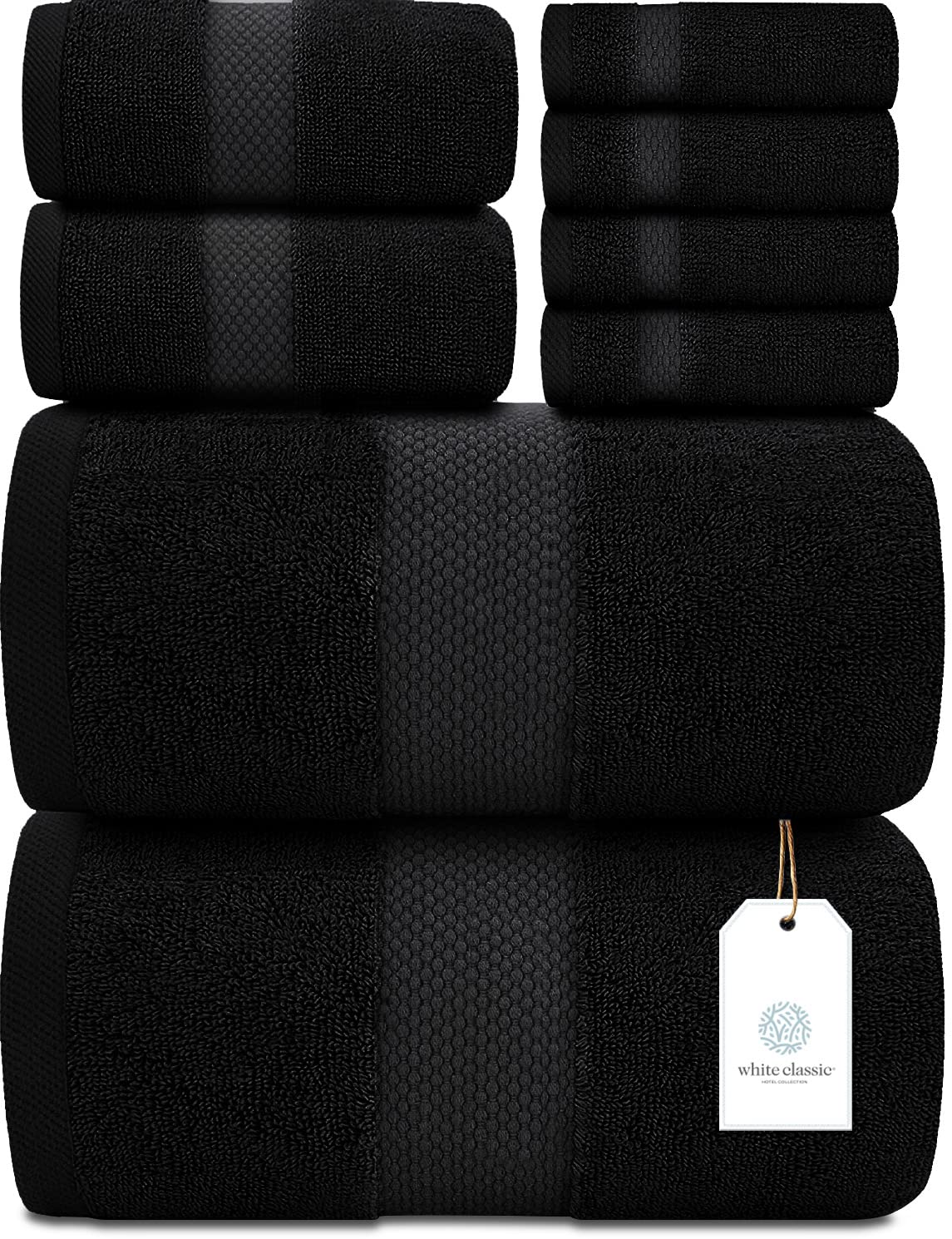 White Classic front packaging view showing full 8-piece set and luxury appeal