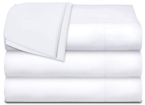 White Classic front view of three-pack flat sheets showing neat packaging and value