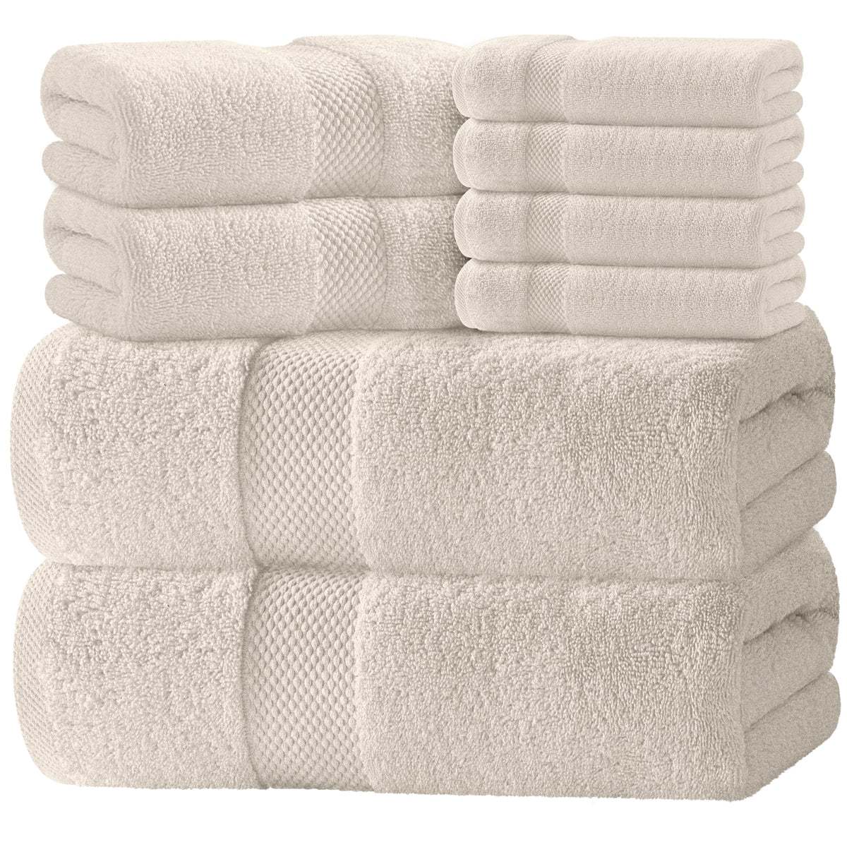 White Classic front packaging showing ivory 8-piece set and hotel-style finish