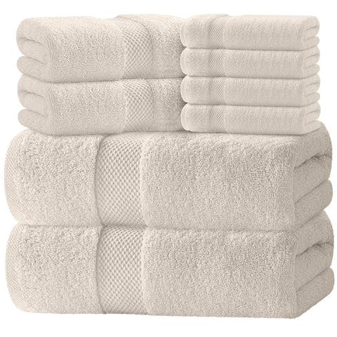 White Classic front packaging showing ivory 8-piece set and hotel-style finish