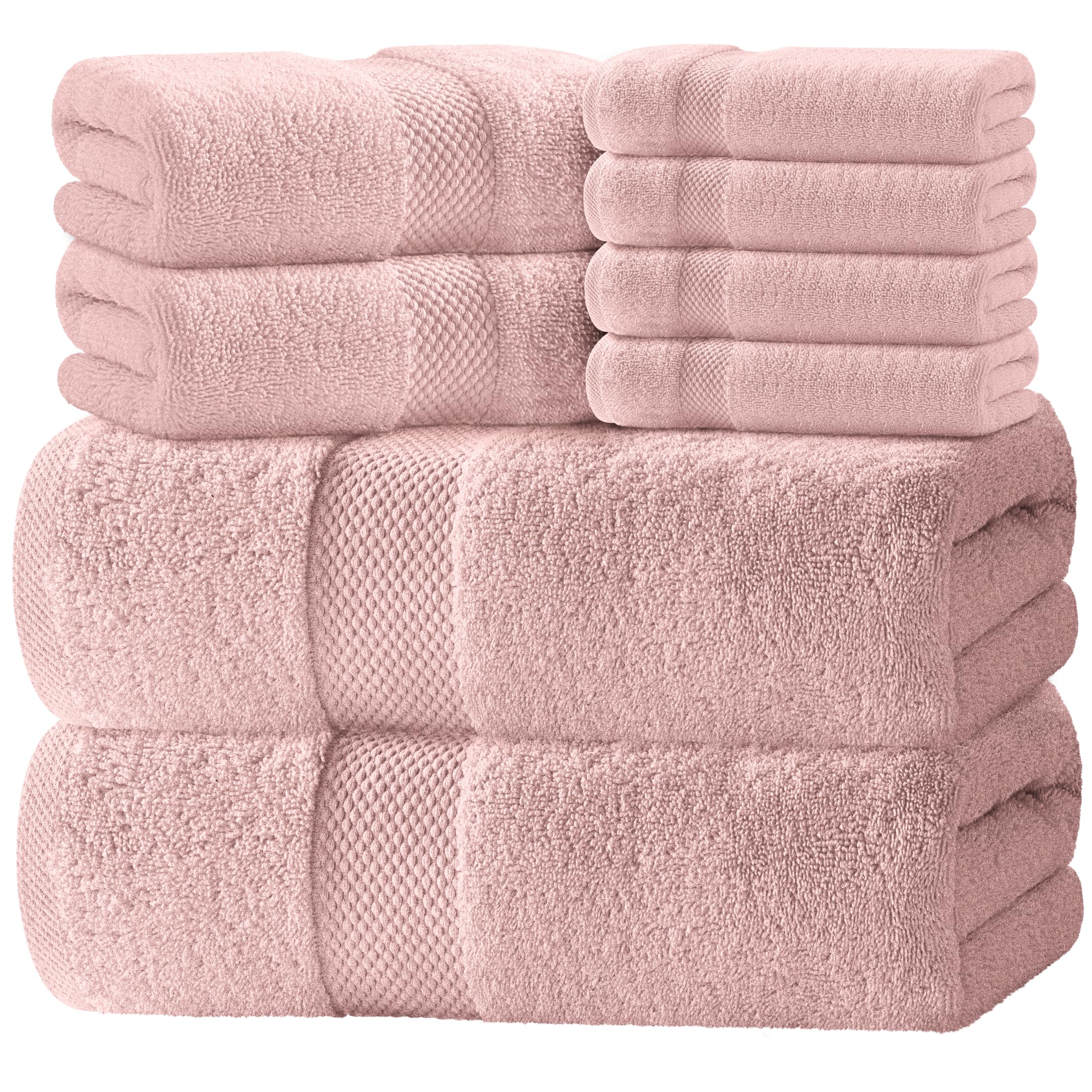 White Classic front packaging showing pink towel set and hotel-quality look