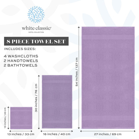 White Classic hand towel hanging on bar showing quick-dry convenience