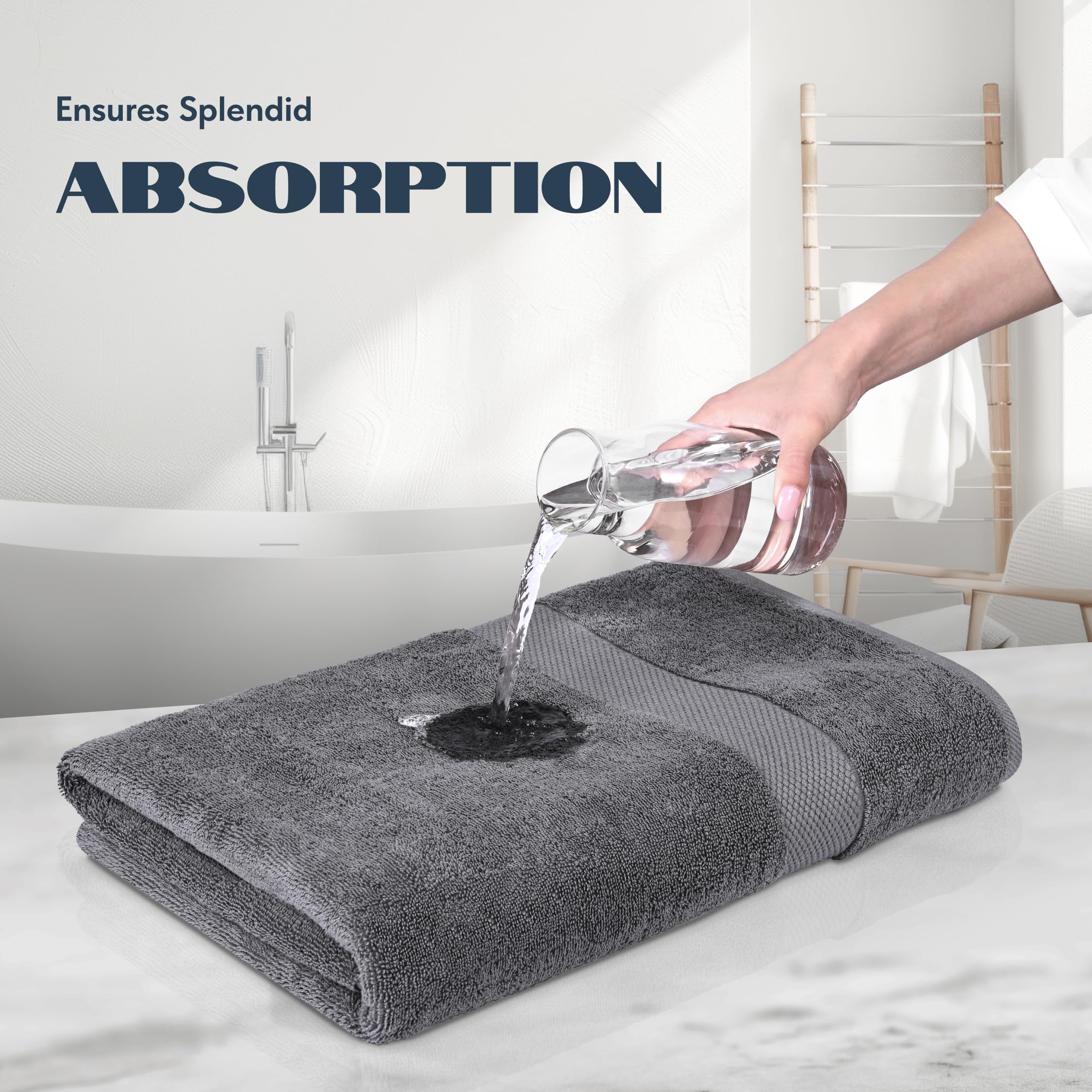 White Classic towel in bathroom setting showing spa-like comfort and look benefit