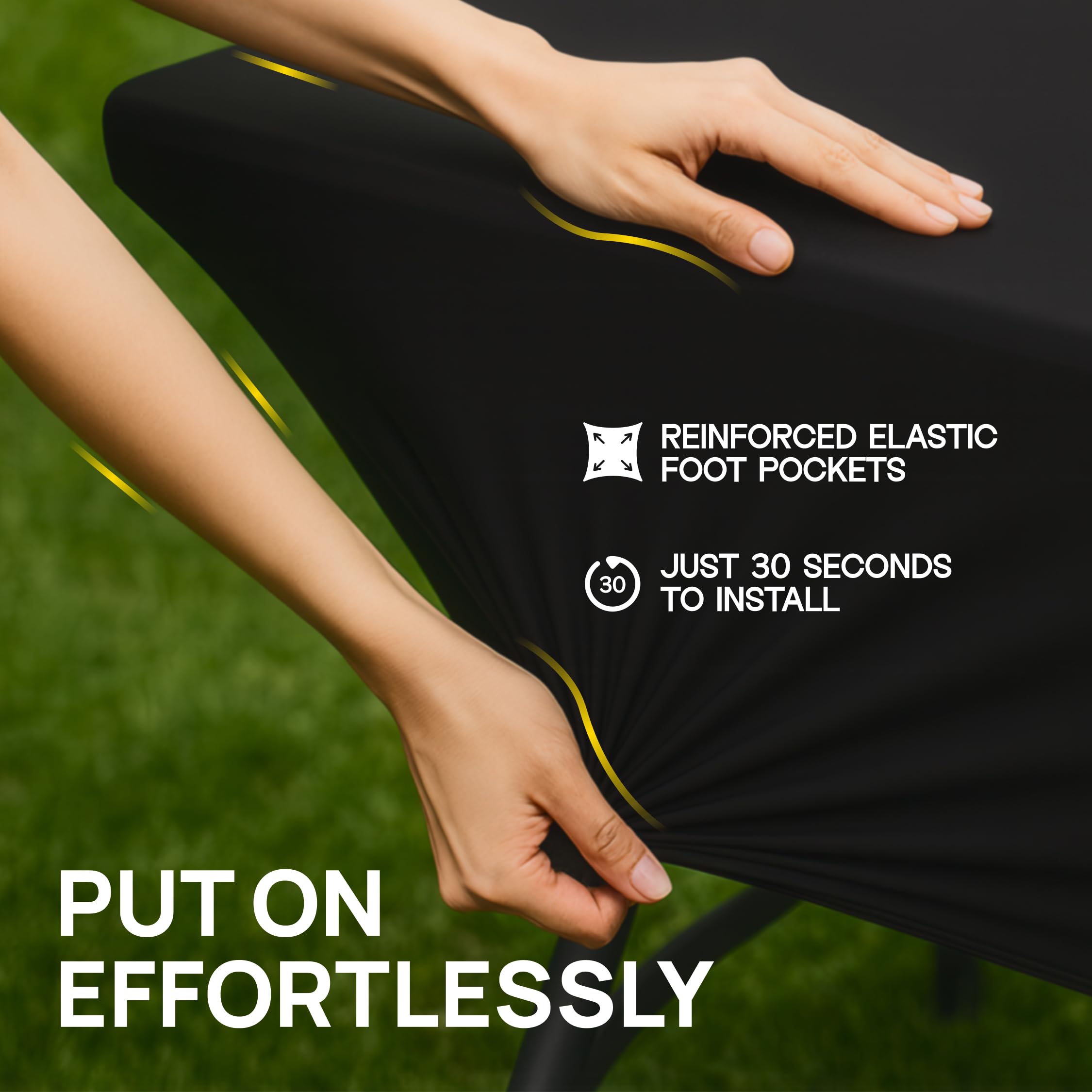 White Classic reinforced leg pocket detail providing secure fit and wind protection