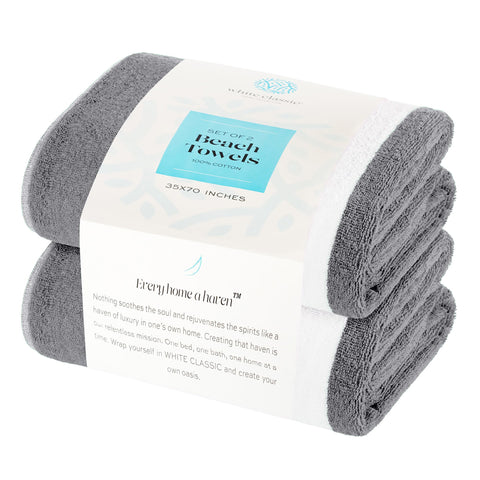 White Classic towel on poolside lounger illustrating stylish, hotel-like comfort